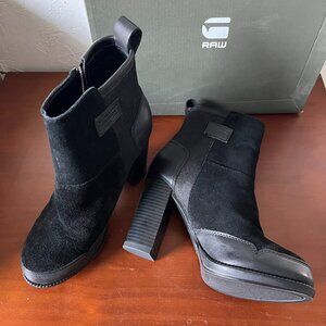 LaBour Zip Boot_G-Star Raw_Cow Suede/Textile_ Black_US5_EU36